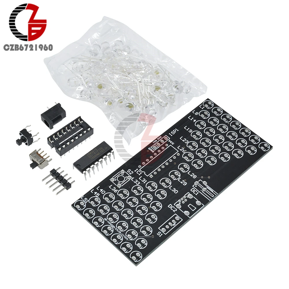 DC 5V Blue LED Display Electronic Hourglass DIY Kit Sand Glass Clock Time PCB Board for Home Holiday Decoration Kitchen Timing 4
