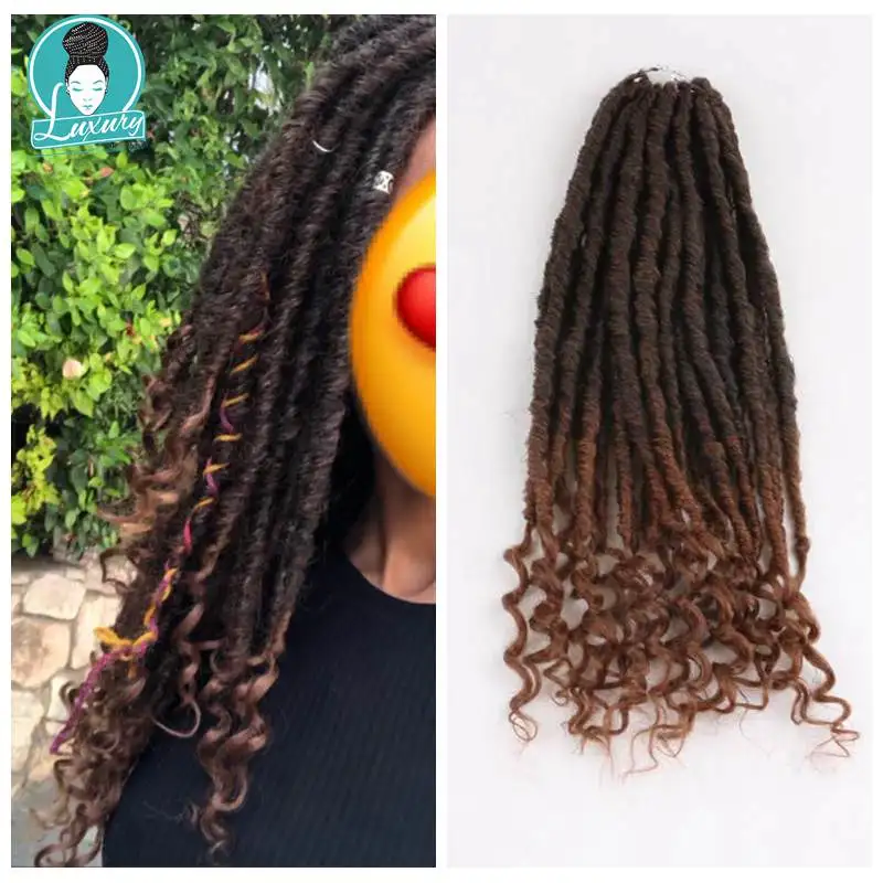 LuxuryFor плетение 16 "20" Богиня искусственный дреды Locs вязание крючком косы мягкий натуральный канекалон СИНТЕТИЧЕСКОЕ Наращивание волос 24