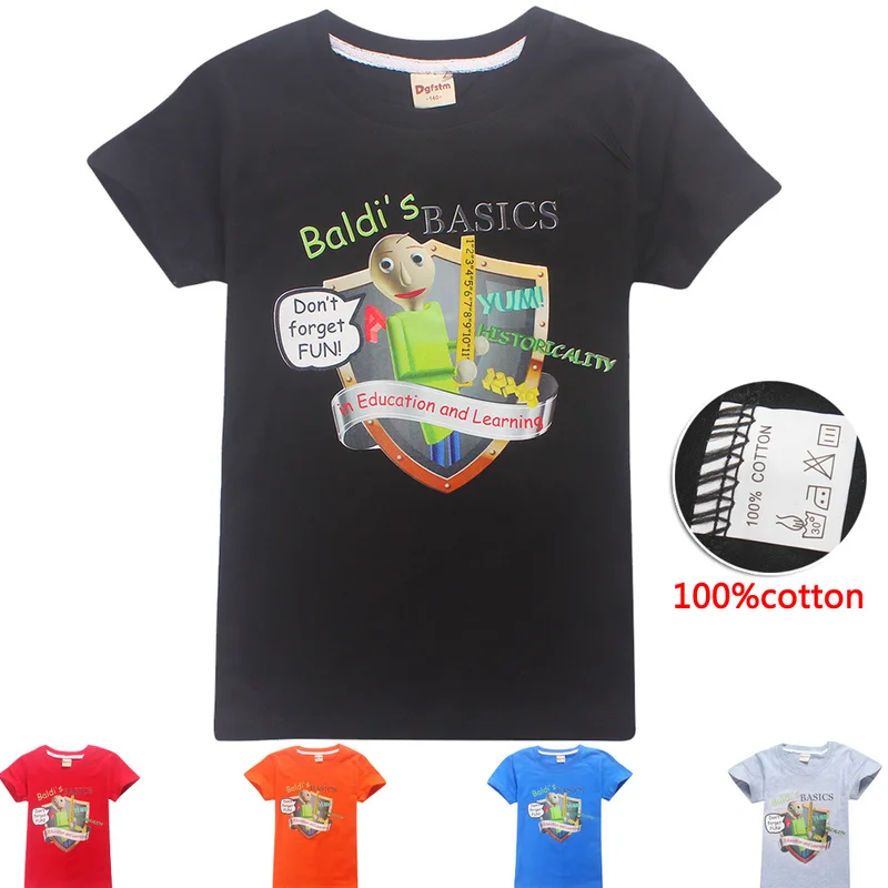 

100% Cotton Summer Children Boys Girls T-Shirt Baldi's Basics Big Boy Short Sleeve T-Shirt 8426