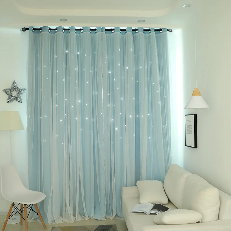 Звезда декоративная штора теплоизоляционные затемненные занавески s для гостиной спальни принцессы комнатные жалюзи Прошитые вуалью