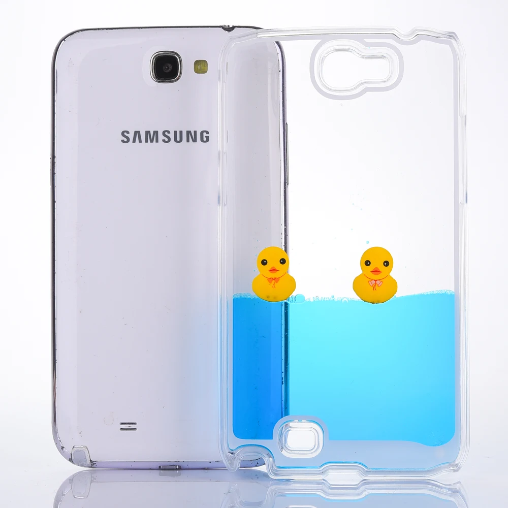 

For samsung galaxy note 4 note 3 2 case cover Flowing Yellow Duck Liquid Hard PC for samsung galaxy s6 edge case Cute Matte