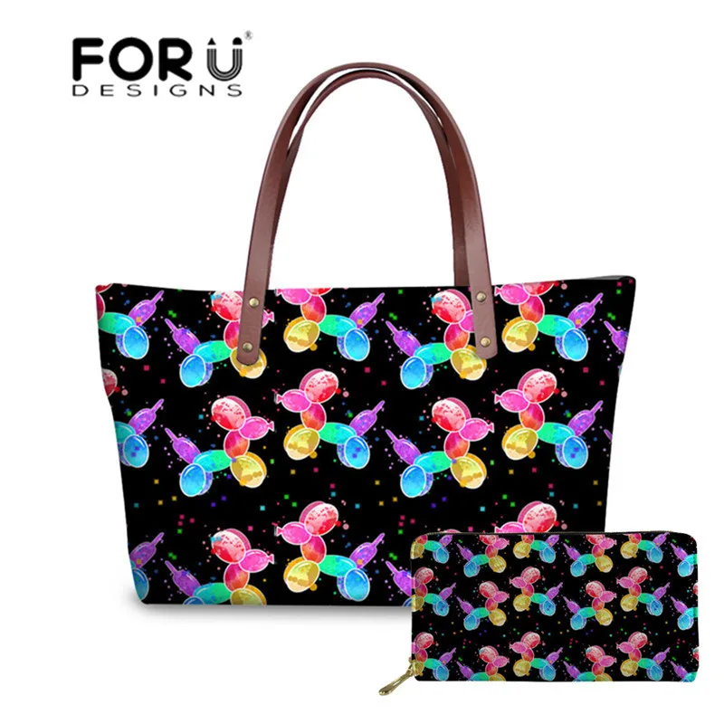 FORUDESIGNS النساء حقائب بالون الكلاب قميص مطبوع-حقائب بيد محفظة جلدية للفتيات عارضة حقيبة كتف الإناث مصمم 2019 FORUDESIGNS النساء حقائب بالون الكلاب قميص مطبوع-حقائب بيد محفظة جلدية للفتيات عارضة حقيبة كتف الإناث مصمم 2019