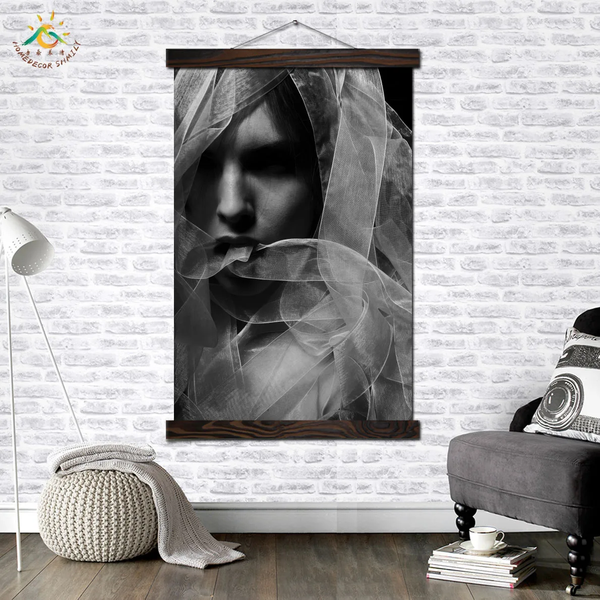 

Black Girl Wearing Wedding Dress Vintage Posters and Prints Scroll Painting Canvas Wall Art Pictures Frame Painting Home Decor