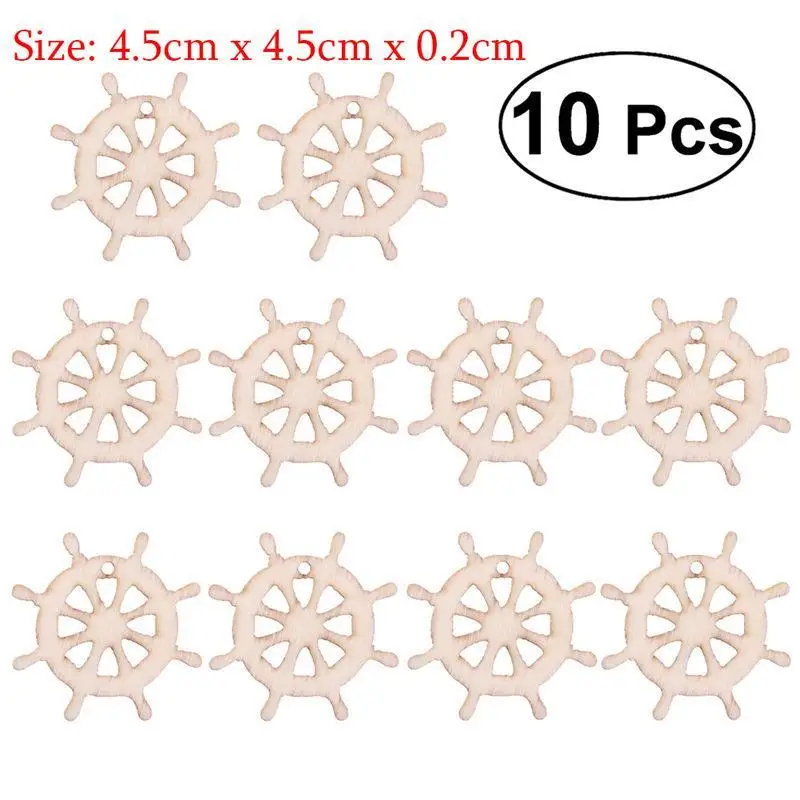 OUNONA 10 шт. деревянная новогодняя елка подвесное украшение деревянные украшения Рождественская деревянная новогодняя елка украшения - Цвет: Helm