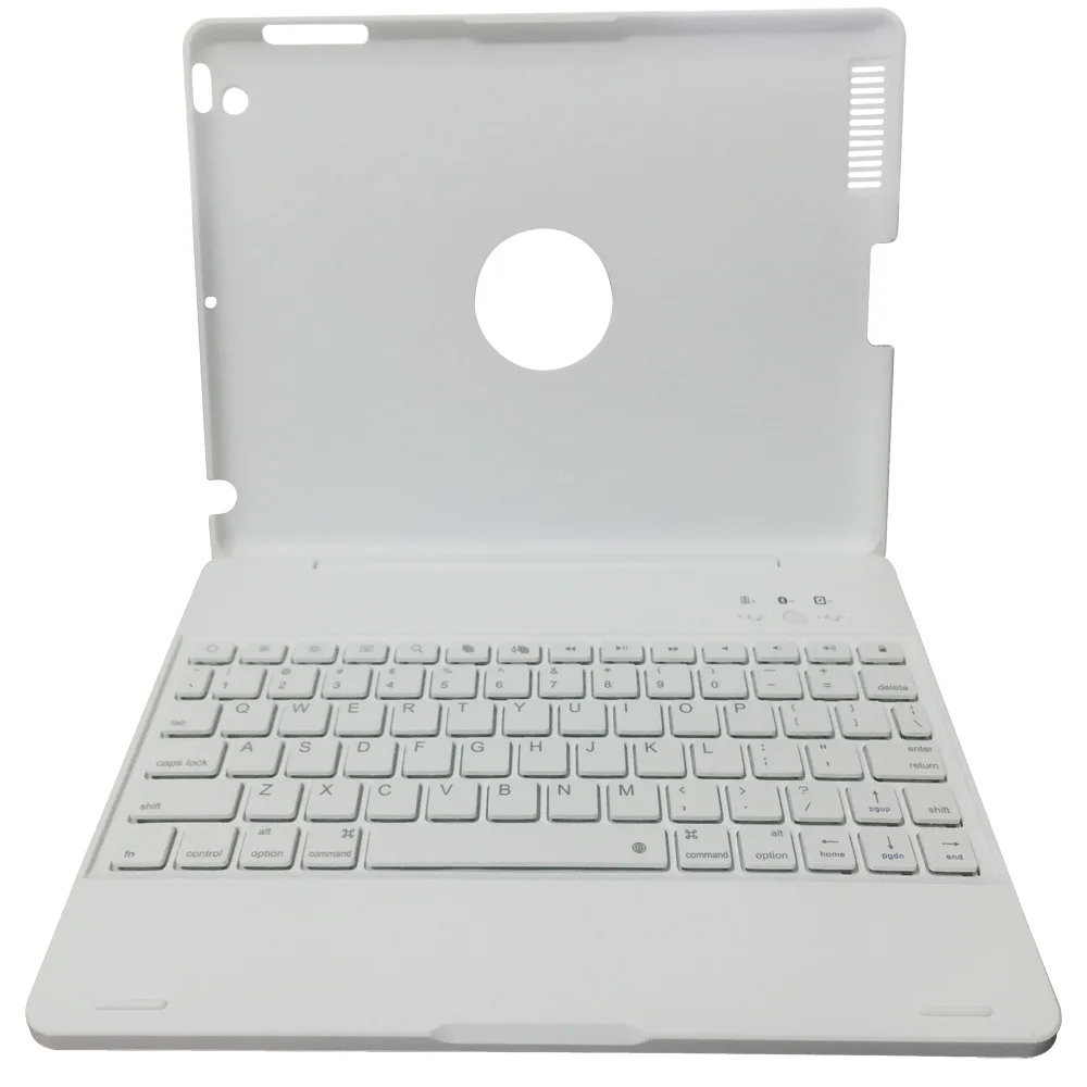 White Для iPad2/3/4 роскошный Беспроводной Bluetooth 3,0 клавиатура резервного копирования Батарея чехол с подставкой для iPad 2/3/4+ защитная пленка на экран+ стилус - Цвет: White