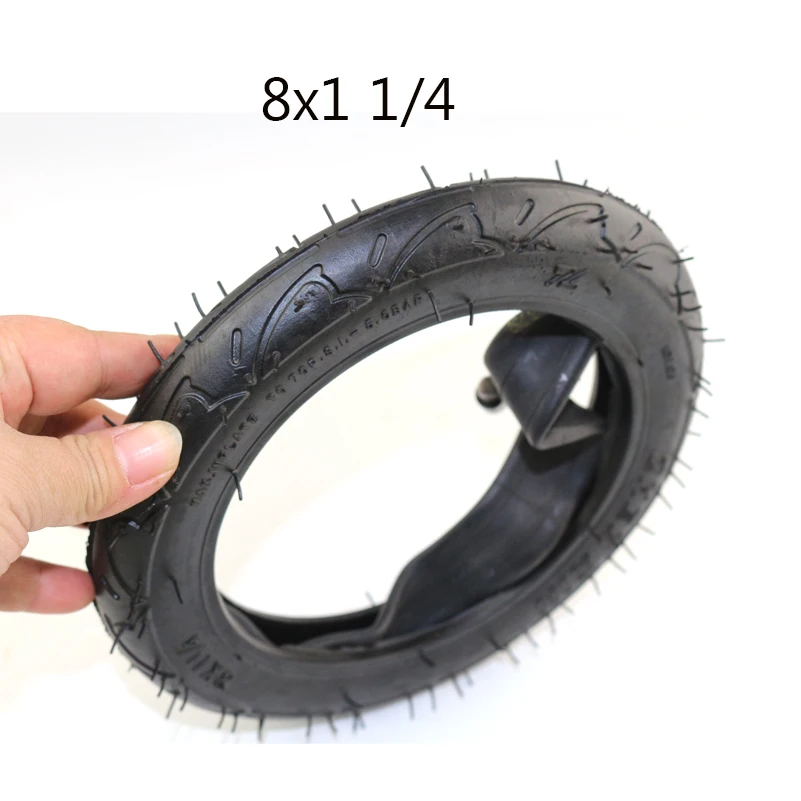 Good quality 8 inch tyre 8X1 1/4 Scooter Tire& Inner Tube Set Bent Valve Suits Bike Electric / Gas Scooter Tyre