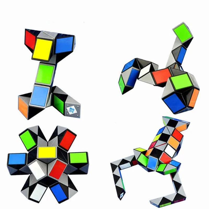 

Hot Colorful 3D Magic Ruler Cube 24/36/48/72 Segments cubo magico Snake Twist Cube Puzzle Kid Educational Toys for Children