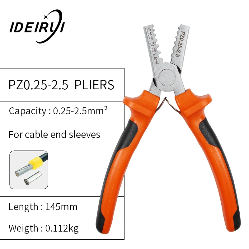 ОБЖИМНАЯ трубка клещи 0,25-35 мм немецкий стиль мини-Кримпер плоскогубцы Электрические обжимные инструменты - Цвет: PZ 0.25-2.5-A