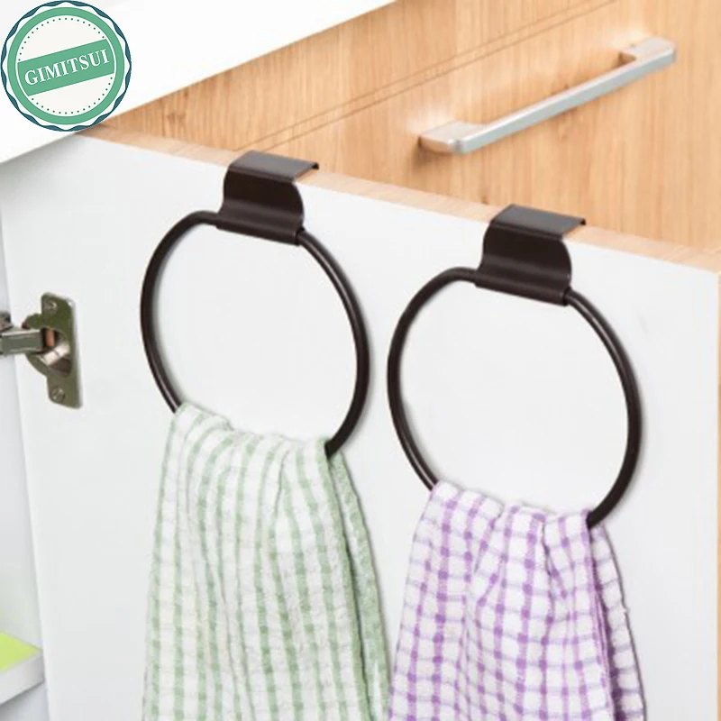 1P Dark Brown Towel Ring Holder Rack Wrought Iron Vintage Rustic Cast