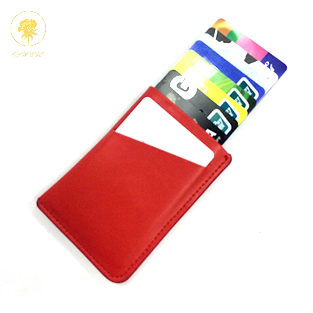 

OSWEGO ID Card Holders RFID Blocking Slim Wallet Leather Front Pocket Credit Card Case Holder With ID Window Identity Protection