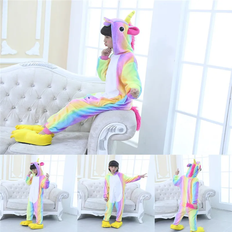 Family animal pajamas unicorn unicornio unicorno eenhoorn licorne matching clothes kigurumi onesie couple party kid women pijama