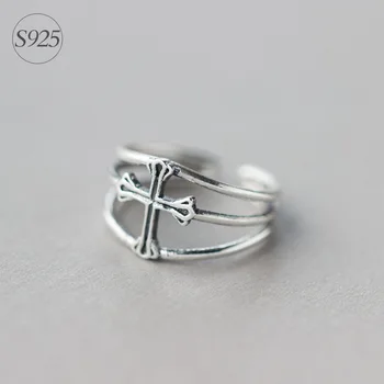 

Retro Silver Color Cross Rings For Women Adjustable Wedding Ring Fashion Jewelry