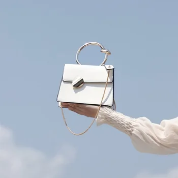 

Advanced sense of the sense of quality handbags new 2019 spring and summer chain white shoulder portable Messenger bag
