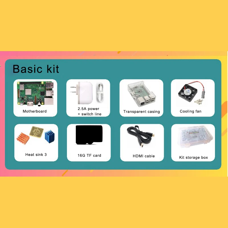 Новинка для Raspberry PI 3 B +/корпус/мощность/стартовый комплект Bluetooth wifi + 5/7 дюймовый