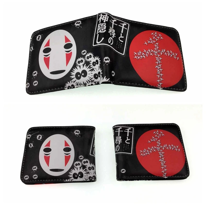 

Anime Spirited Away No Face Bifold Wallets Color Print Leather PU Short Coin Purse Card Holder Kids Teens Student Wallet Gift