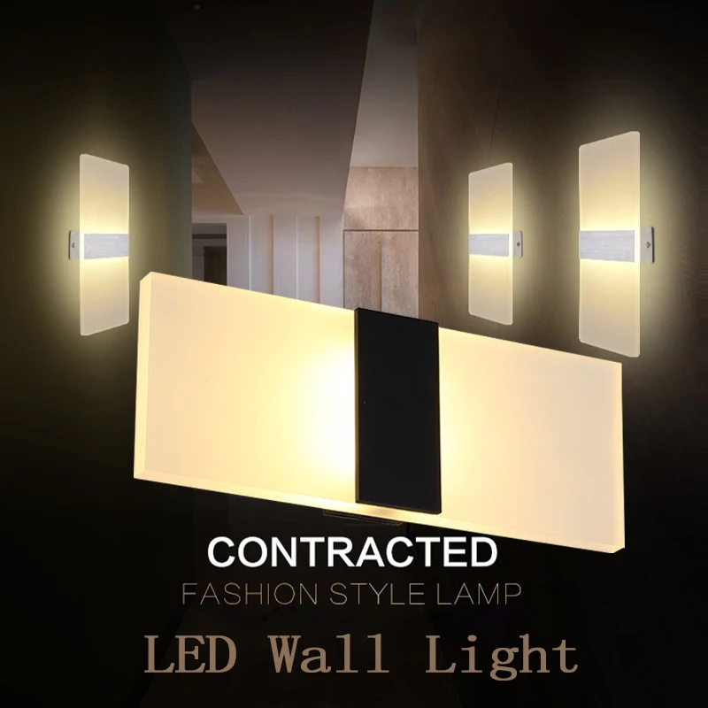 

LAIMAIK Modern 110V/220V Light LED Acrylic Wall Lamp Bedroom Bedside Light Living Room Balcony Foyer Aisle Wall Lamp Corridor