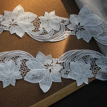 

4.133inch 10.5cm wide-3yards/lot Diy Craft Off White Water Soluble Embroidery Lace Trim ,Venise LaceTrim,Wedding Bridal Lace