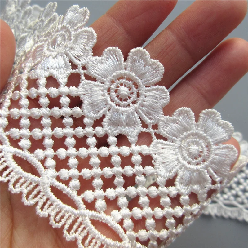 

1 Yard Flower Embroidered Lace Edge Trim Ribbon Applique DIY Sewing Craft Crochet Fabric Edging Trimmings Vintage Wedding Dress