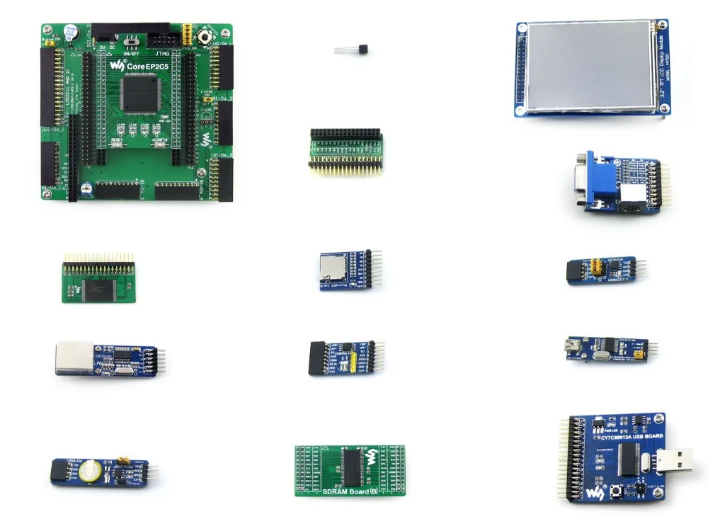 OpenEP2C5-C посылка A # EP2C5 EP2C5T144C8N Cyclone II ALTERA FPGA макетная плата + 13 комплектов модулей
