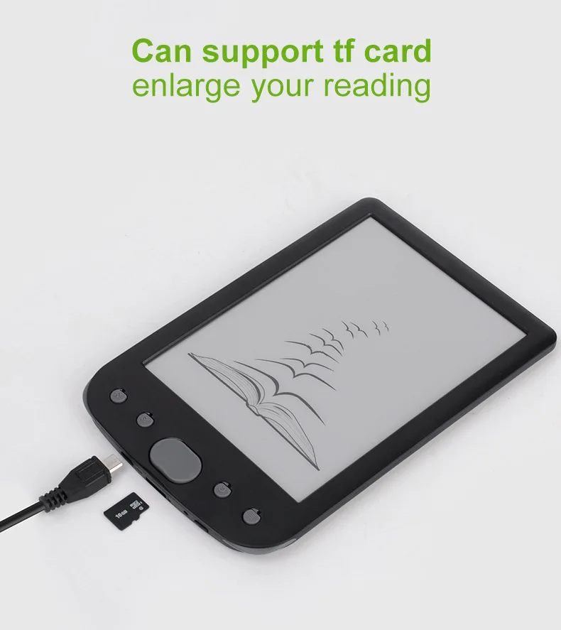 8GB E book reader 6 inch E ink screen built in