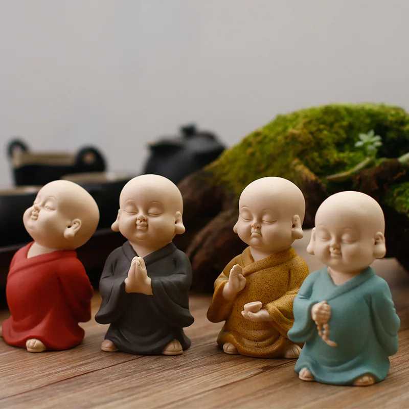 

Chinese style boutique tea, small Buddhist monk tea, pet home furnishing craft gifts, ceramic tea ceremony ornaments