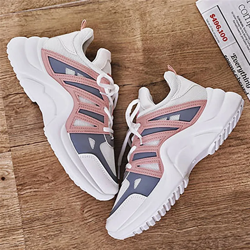 Women's casual sports shoes mesh breathable ladies shoes fashion sports shoes with soft high comfort shoes for female 40J17 (8)