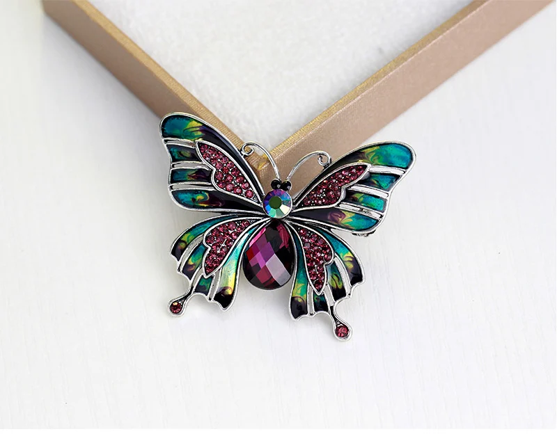 NIUYITID Crystal Rhinestone Insect Brooches For Women Enamel Pin Jewelry Vintage Accessories For Wedding  (6)