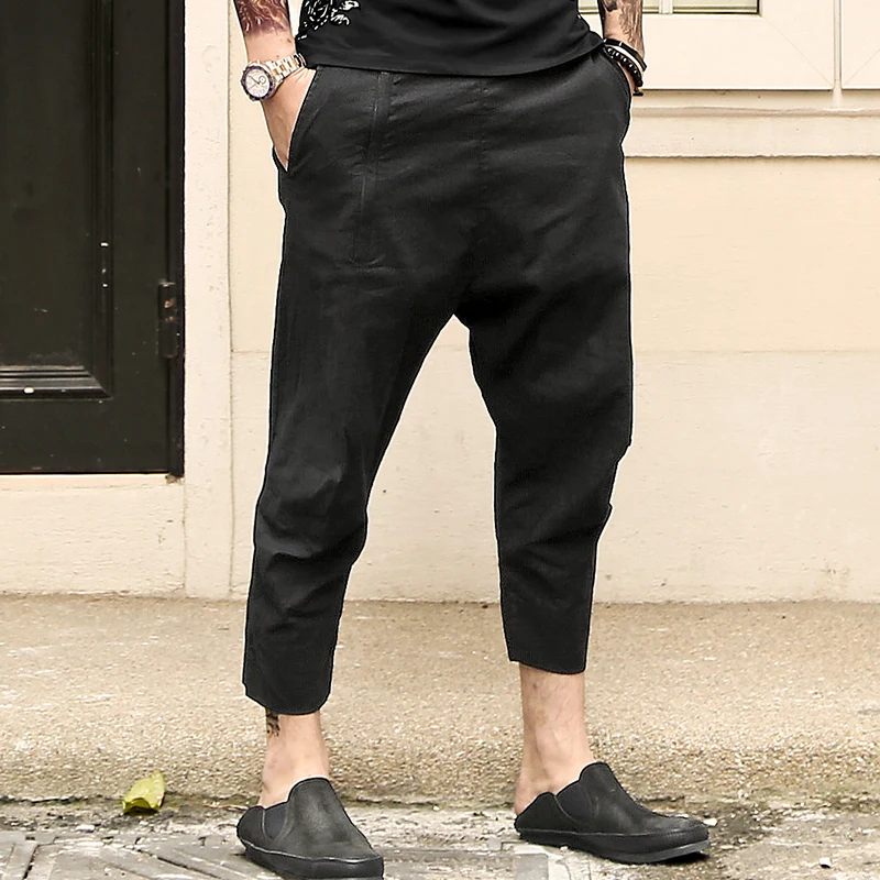 

new spring & summer British style men pants short casual men's black leisure trousers loose short pants brand clothing K1059
