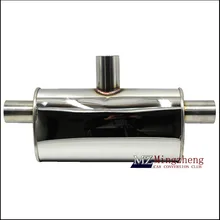 Carro Tubo de escape Silenciador Em Aço Inoxidável Polido Queimado Azul Silenciador 2.0 “entrada para 3” Sistema de saída de Escape Ponta
