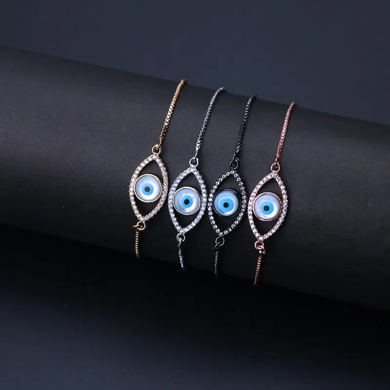 Shell Evil Eye Charm Bracelet Women Gold Silver Black Chain Crystal Bracelets for Jewelry Party Gifts | Украшения и аксессуары