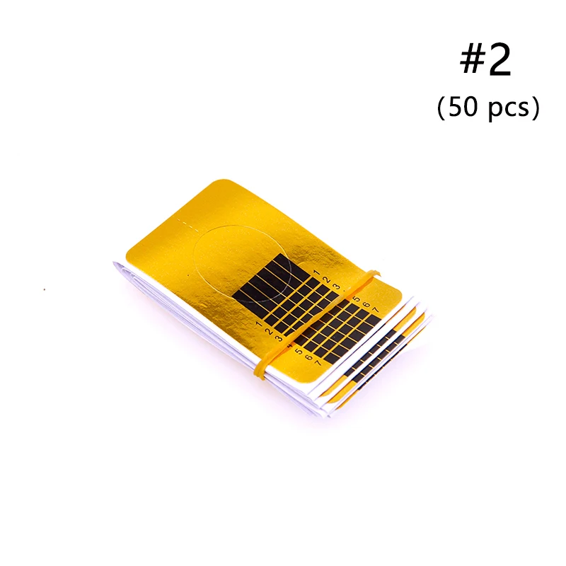 Nail Form-50 pcs Гель для наращивания ногтей, 3 цвета, полигель, набор, гель для наращивания ногтей, Удлинительный УФ-гель для ногтей - Цвет: Nail Form-50 pcs