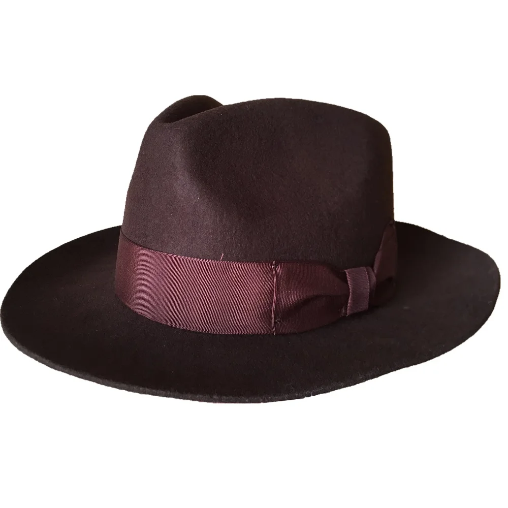 Классическая коричневая шерстяная Мужская меховая войлочная одежда бандиты хипстеры шляпа
