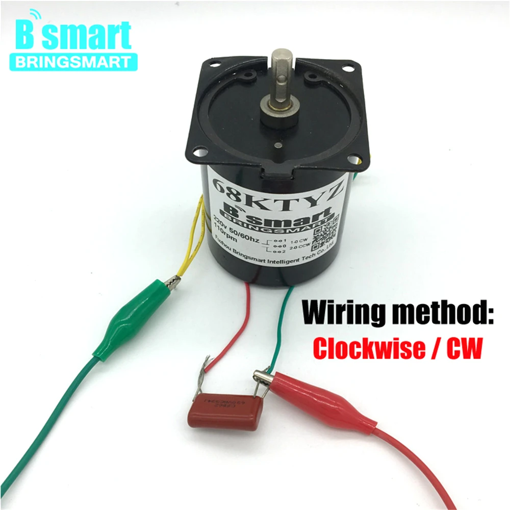 

Bringsmart 68KTYZ Low Speed AC 220V Gear Motor Mini Permanent Magnet 2.5rpm Reversible Reducer Gear Motor Synchronous AC Motor