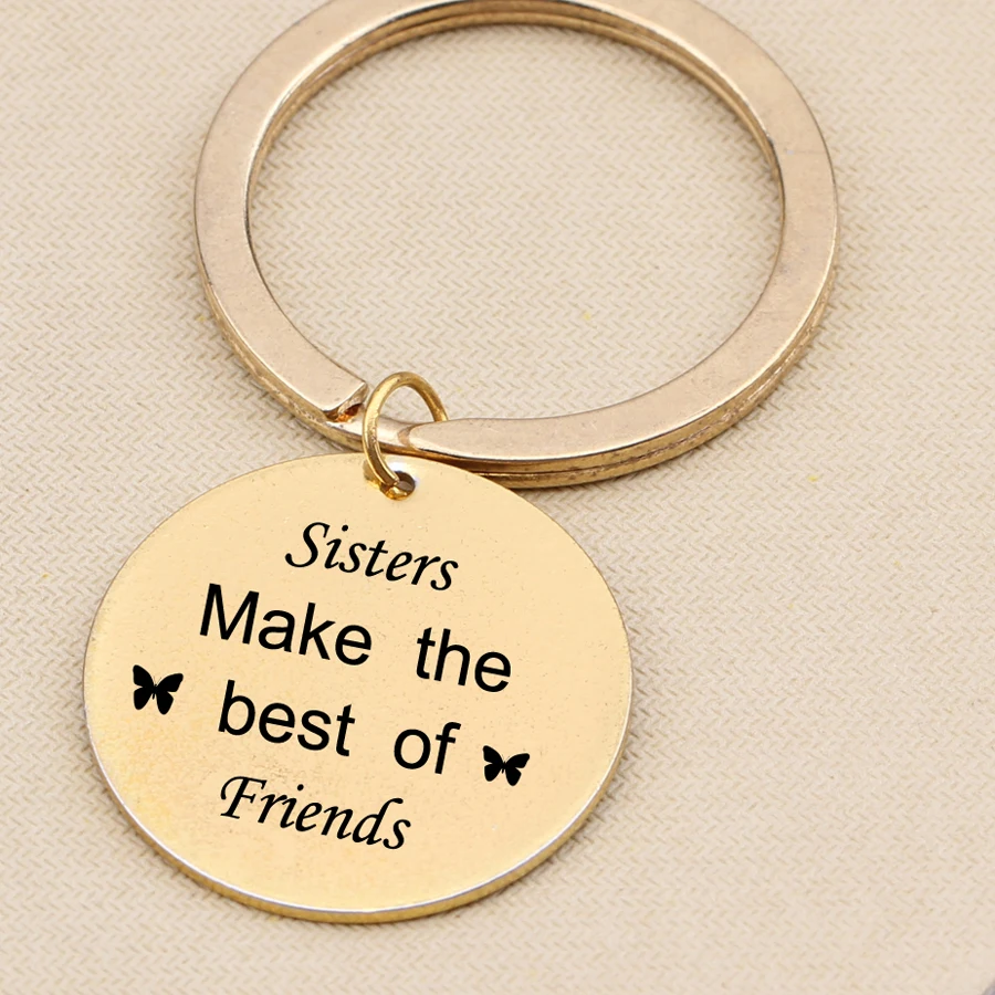 Sister Make The Best Of Friends гравированный брелок с бабочкой для лучшей сестры подарки