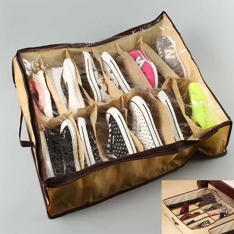 

12 Grids Shoes Organizer Non-woven Fabric Storage Shoe Box