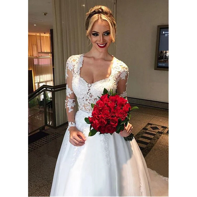 Vestido-De-Novias-robe-de-mariee-2019-Ball-Gown-2-in-1-Wedding-Dresses-Detachable-train (1)