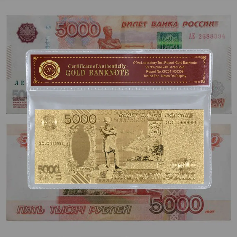 Лидер продаж банкноты из фольги 5000 рубцов 24 К золото оптовая продажа с рамкой