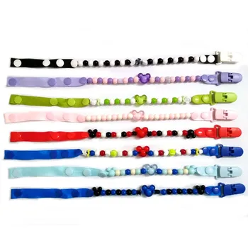 

1PC Baby Cute Nipple Pacifier Chain Pacifier Clip Holder Pacifier Clips Leash Strap Beads Nipple Holder For Infant J0074