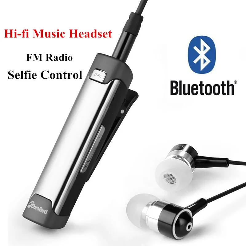 

100% Original Bluetooth 4.1 Headset HiFi Stereo Wireless Earphone Lavalier Auriculares Headphones with FM Radio Selfie Control