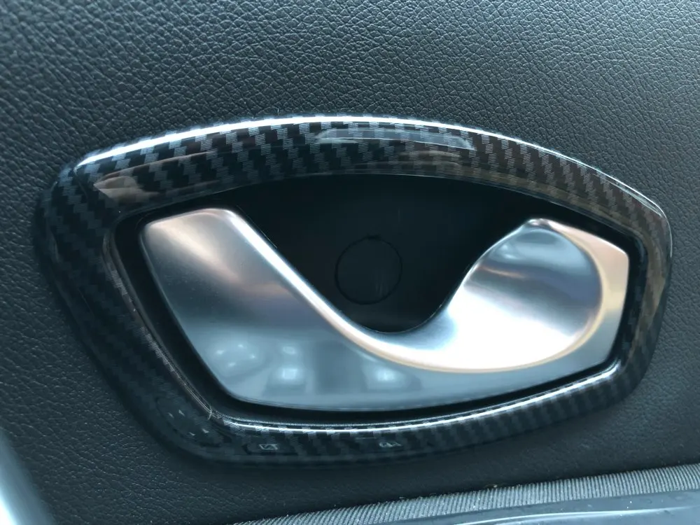 

For Renault Captur 2013-2018 ABS Carbon fiber door inner built handle bowl frame lamp moulding Car styling accessories 4pcs
