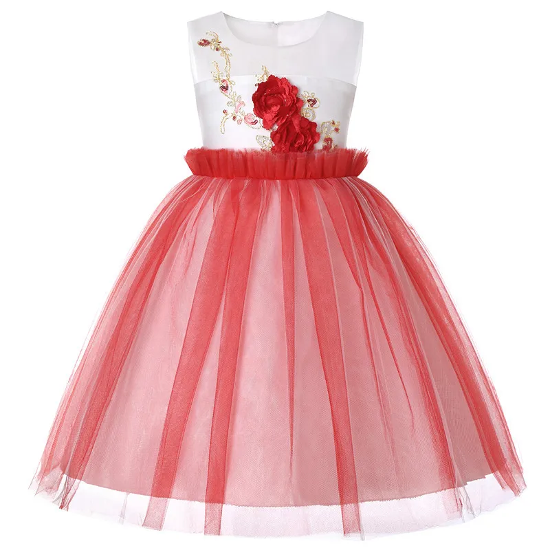 

Girls Princess Dress Fluffy Children's Evening Dress New Piano Costumes 1-12 Years