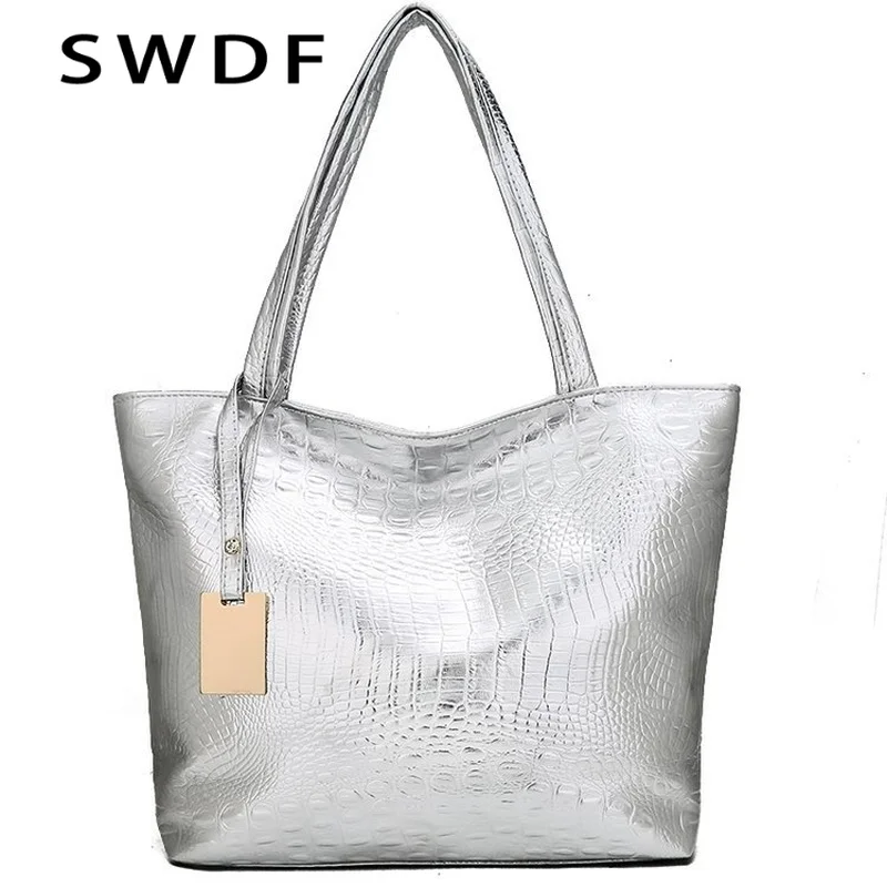 

SWDF Luxury Bags Women's Retro Alligator Handbag Crocodile Pattern Leather Shoulder Crossbody Bag Ladies Handbags Casual Totes