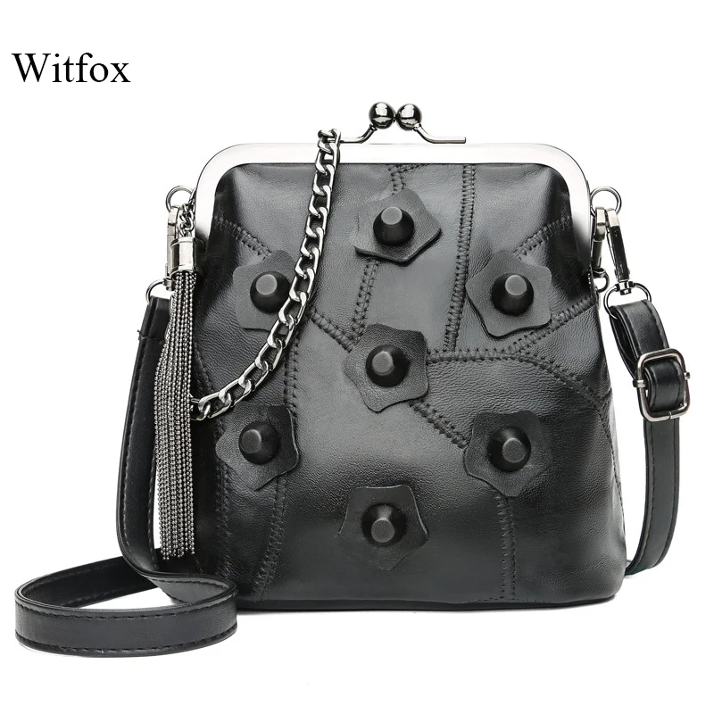 

2019 summer new fashion style shoulder bags for women metal clip genuine leather bag sac transparent femme