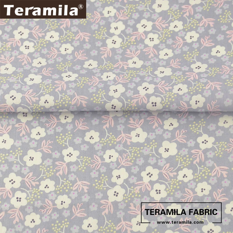 Teramila мягкий удобный цветочный принт дизайн сантимеры хлопок ткань материал для стеганых изделий Patchwrok саржа жир четверть Tecido