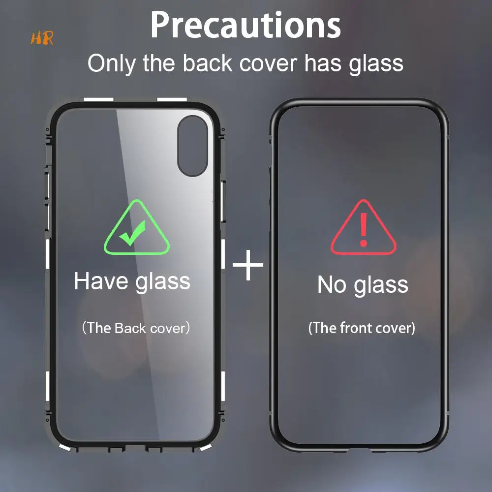 Магнитный адсорбционный чехол для iPhone X XS XR MAX металлический магнит из