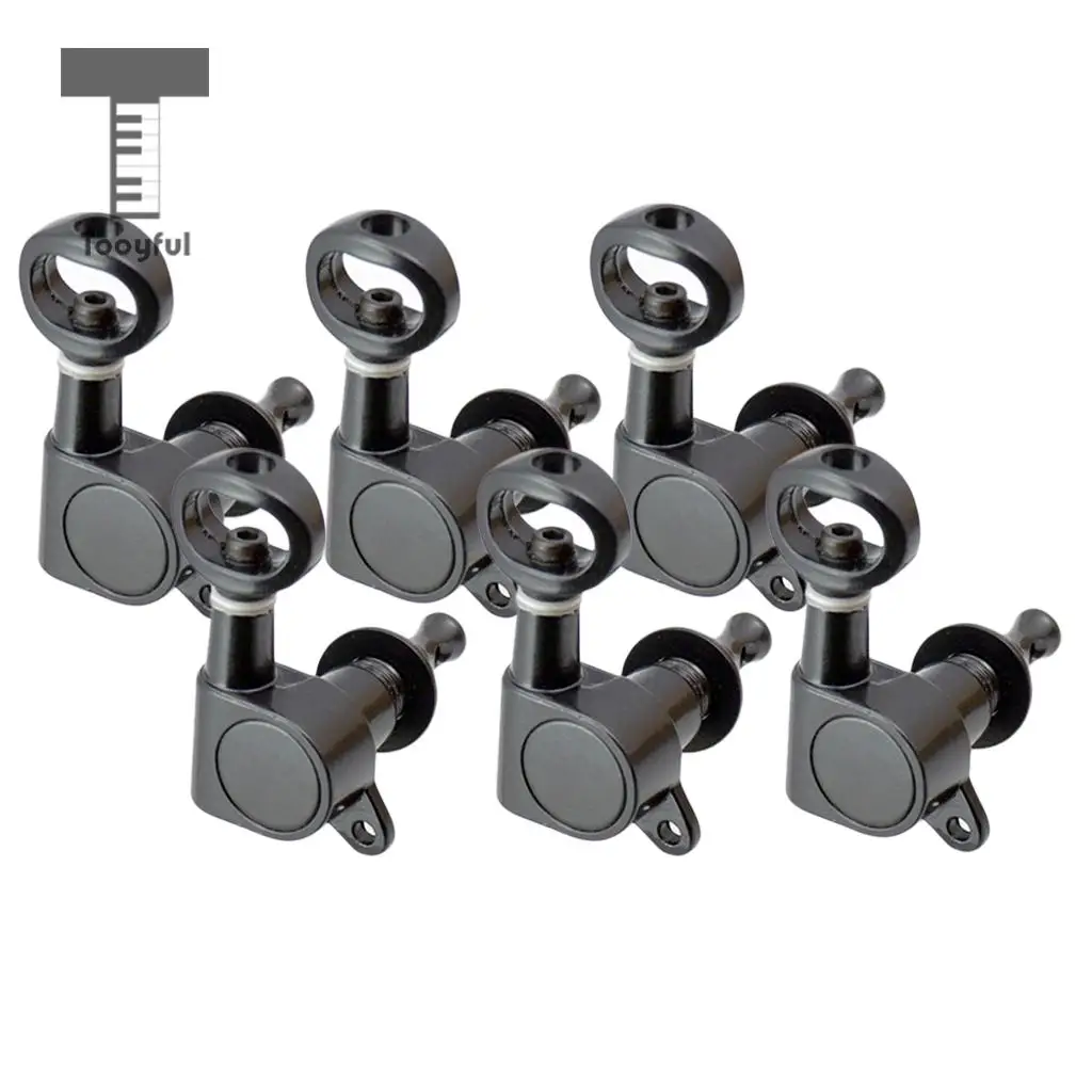 Tooyful 6 Pieces Right Full Closed Tuning Pegs Tuners Keys for Electric Acoustic Guitar Replacement Parts 24 x 22.5mm | Спорт и