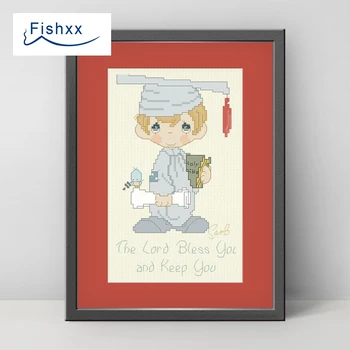 

European Style Hanging Pastoral Style Cartoon Characters Fishxx Cross Stitch Kit H067 Small Doctor DIY Embroidery