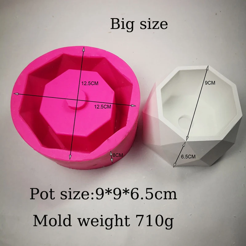 Ceny Geometryczne sukulent rośliny doniczkowe silikonowe formy betonowe świecznik gipsowy tynk formy rzemieślnicze Octagon Cement glina doniczka formy