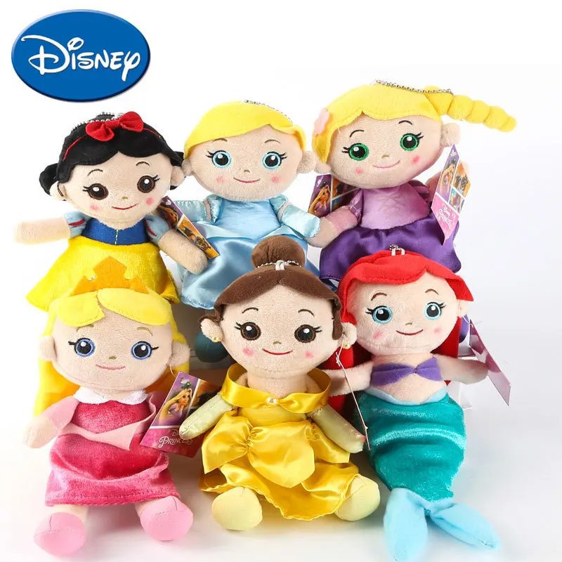 

Disney Princess Plush Toys Snow White Mermaid Princess Belle Hair Princess Plush Doll Lovely Pendant Doll Gift