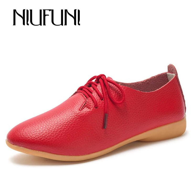 

Pointed Toe Casual Split Leather Shoes Woman Spring Autumn Solid Candy Colors Flat Shoes Woman Plus Size 44 16 Colors Soft Shoes